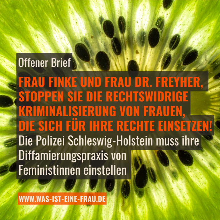 Frau Finke und Frau Dr. Freyher, stoppen Sie die rechtswidrige Kriminalisierung von Frauen, die sich für ihre Rechte einsetzen!