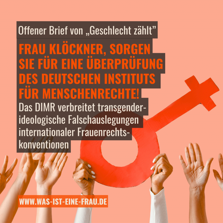 Frau Klöckner, sorgen Sie für eine Überprüfung des Deutschen Instituts für Menschenrechte