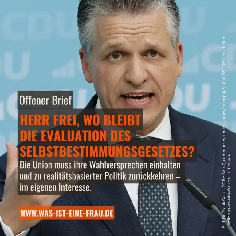 Herr Frei, wo bleibt die Evaluation des Selbstbestimmungsgesetzes?